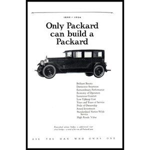 1924 Packard Sedan 25th Anniversary Antique Car Vintage Print Ad Wall Art Photo